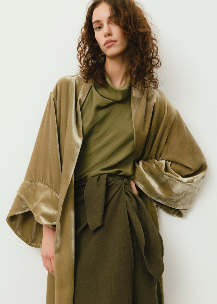 Kimono terciopelo de seda Verde